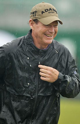 Saturday's weather isn't the worst Tom Watson has seen at an Open, but it's familiar to the five-time champ. (Getty Images)