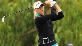 Jessica Korda follows through on a shot during the final round of the Women's Australian Open. 