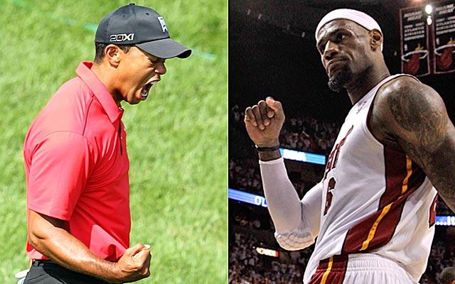 Yet again, Woods and James are front and center in the collective consciousness of sports fans. (Getty Images)