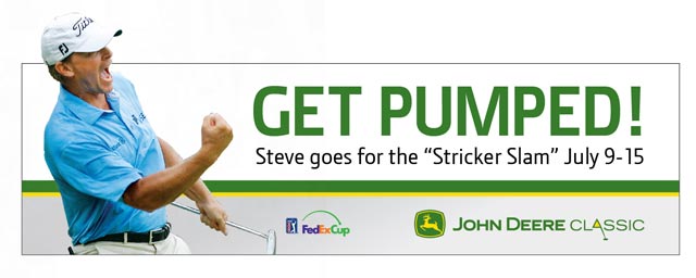 Naturally, the tournament is publicizing Stricker's attempt for a four-peat. 