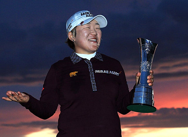 Shin held on in Sunday's late final round as conditions sent others' scores soaring. (Getty Images)