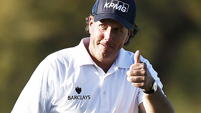 Phil Mickelson finishes one stroke off the tour record for the first two rounds of a tournament. (AP)