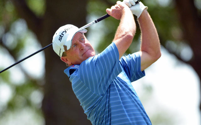 Fred Funk birdies his final two holes to complete a 67 and stay in contention. (USATSI)