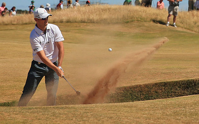 Early starter Zach Johnson posts the round of the day, taking a one-shot lead at Muirfield. (Getty Images)