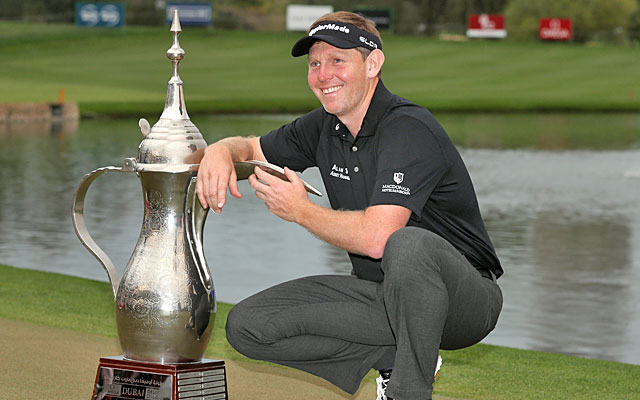 Steven Gallacher shakes off a rough start to be the first repeat Dubai winner. (Getty Images)