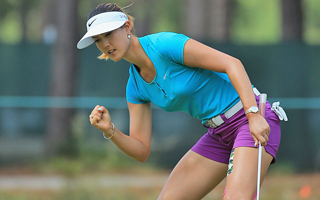An eagle at the 10th hole gives Michelle Wie some breathing room at Pinehurst No. 2. (Getty Images)
