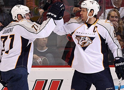 J.P. Dumont enjoys a three-goal game for the first time since 2001. He has four career hat tricks. (Getty Images)