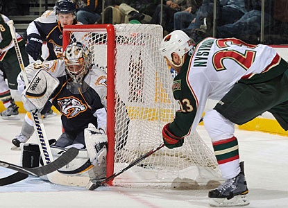 Pekka Rinne records his sixth shutout this season, with three of them coming against Minnesota. (Getty Images)