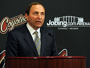 'At some point, we're (NHL) going to have to start exploring our alternatives,' says Bettman about the situation. (Getty Images)