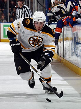 Brad Marchand has made much more of an impact than No. 2 overall pick Tyler Seguin in Boston. (Getty Images)