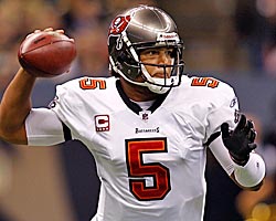 Josh Freeman throws 25 touchdowns against six interceptions last season and hardly anyone notices. (Getty Images)