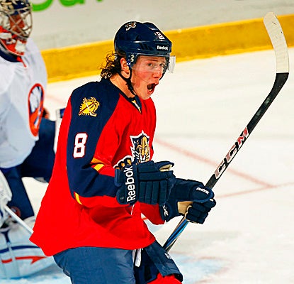 Tim Kennedy is pumped up after scoring the go-ahead goal for Florida in the third period. (Getty Images)