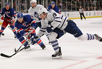 Joffrey Lupul gets the second of four straight goals by Toronto. Lupul has five goals so far this season. (Getty Images)