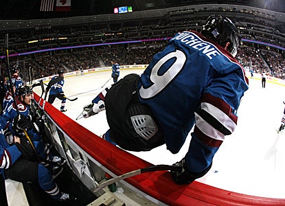 Matt Duchene jumps into action against the Kings.  His third-period goal proves the difference. (Getty Images)