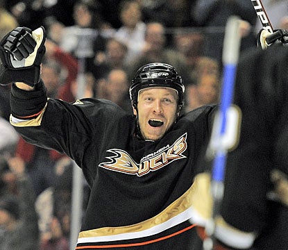 Niklas Hagman scores at the start of the second period and adds his second with four ticks to go in the period. (AP)