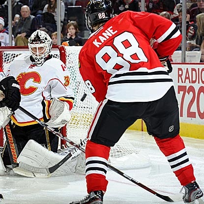  Patrick Kane is one of four Blackhawks to record a goal in their win over the Flames.  (Getty Images)