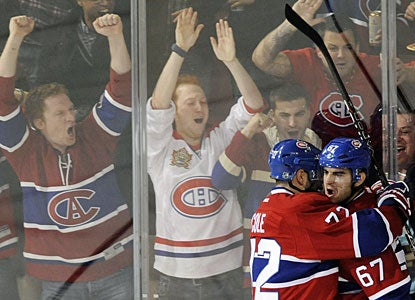 Max Pacioretty (67) gives Montreal fans good reason to celebrate for a change in consecutive games. (AP)