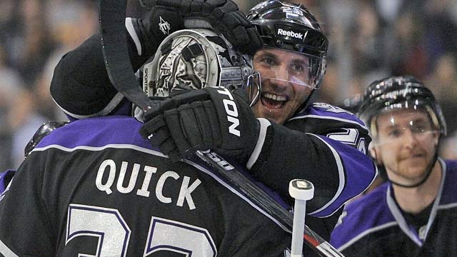 Jarret Stoll and the Kings find themselves congratulating Jonathan Quick often. (Getty Images)