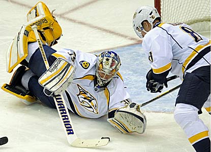 Pekka Rinne again stands out for the Predators, locking down his 24th victory of the season.  (AP)