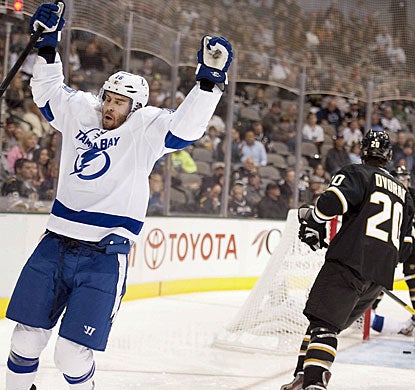 Teddy Purcell provides all the offense Tampa Bay needs on this night against Dallas. (US Presswire)