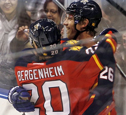 Mikael Samuelsson doesn't score too often, but on this night he contributes with two goals for the Panthers. (AP)