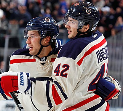 Artem Anisimov (42) registers three points for the Rangers, his first since Dec. 22.  (Getty Images)