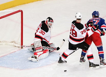 Goalie Martin Brodeur gets 30 saves for his first shutout this season and a record 117th of his career. (Getty Images)