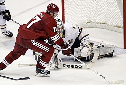 Radim Vrbata scores his 10th game-winning goal of the season to give the Coyotes a big OT victory.  (AP)