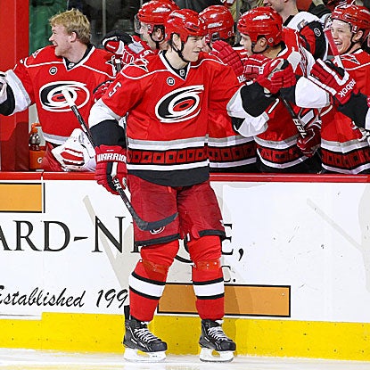 Bryan Allen's third-period goal, his first of the season, proves to be the game winner for the Hurricanes.  (US Presswire)