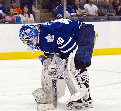 Jussi Rynnas' first NHL start is one to forget as he is beaten seven times with a dispirited team in front of him. (AP)