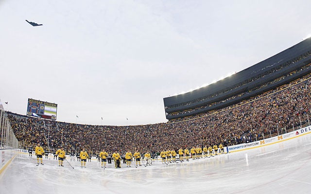 Michigan Stadium drew 104,173 when the Wolverines hosted Michigan State in December 2010. (Getty Images)