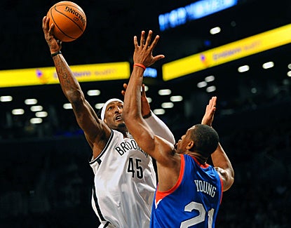 Gerald Wallace finishes with 14 points, nine rebounds and six assists in the Nets' victory over the Sixers. (US Presswire)