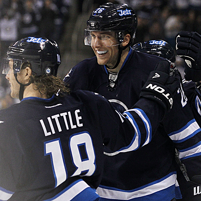 Blake Wheeler notches two goals to lead the Jets to their third victory in four games. (Getty Images)