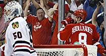 Corey Crawford, Justin Abdelkader (USATSI)