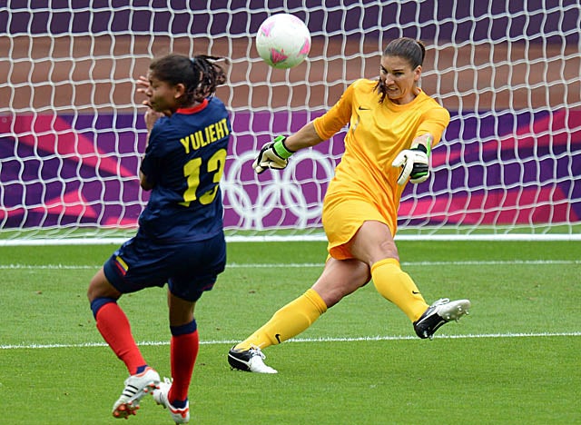 Solo, who held Colombia scoreless Saturday, met with coach Pia Sundhage on Sunday. (Getty Images)