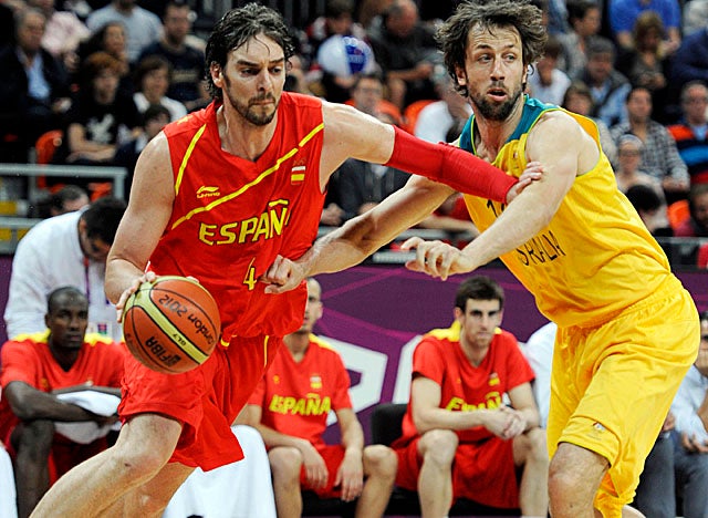 Spain gets a boost from Pau Gasol's 20 points, while brother Marc adds 12. (US Presswire)
