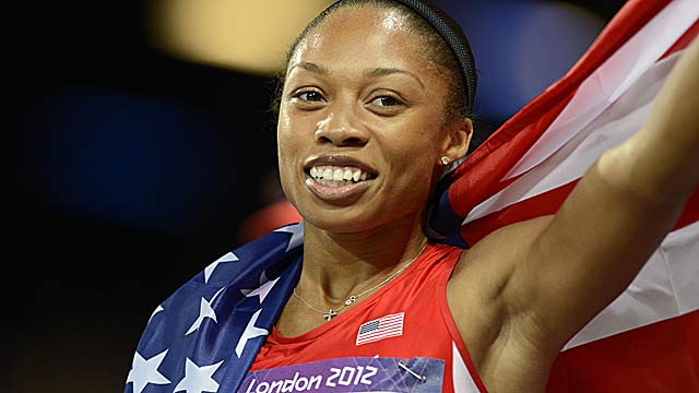 Allyson Felix had settled for the silver in the 2004 Athens Olympics. (US Presswire)