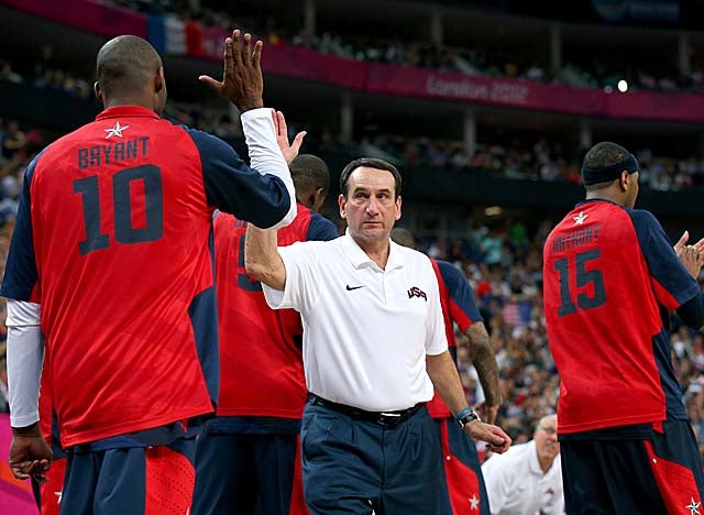 Krzyzewski took over Team USA in 2005 following its third-place finish at the Athens Games. (Getty Images)