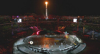 The Winter Olympics -- headed to Canada -- get a grand sendoff.  (AP)