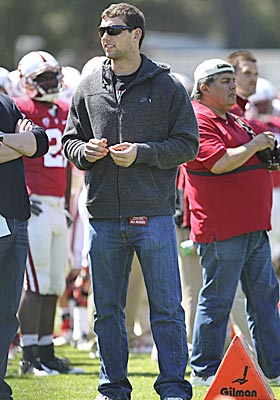 Luck, attending Stanford's spring game, led the Cardinal to 31 wins in three seasons. (US Presswire)