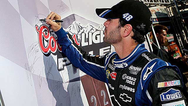 Jimmie Johnson wins his second straight pole as he tries to protect a two-point Chase lead. (Getty Images)