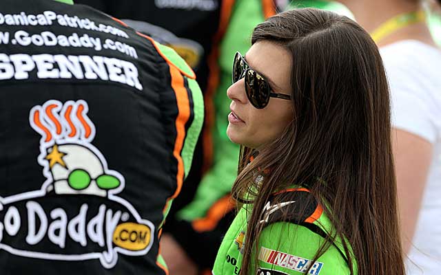 Danica Patrick says she's OK after being hit in the head by a rock Thursday night at a dirt track race. (USATSI)