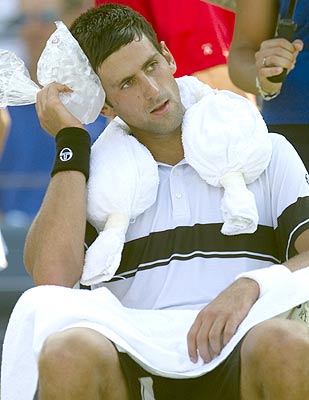 Stars like Novak Djokovic battle the elements as well as their opponents. (Getty Images)