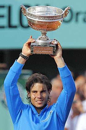 Nadal joins Bjorn Borg as the only men to win six French Open singles titles. (Getty Images)