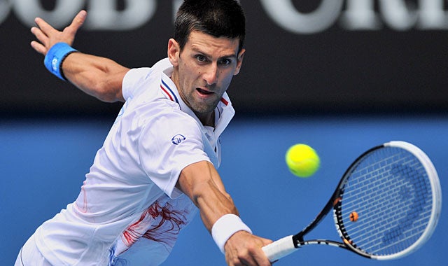 Novak Djokovic loses just two games and needs only 74 minutes to dispatch Nicolas Mahut. (Getty Images)