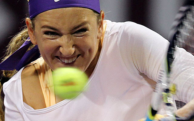Azarenka ends a 10-match skid against Serena Williams as she defends her title in Qatar. (AP)