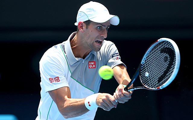 Novak Djokovic gets out of the heat with a straight-sets victory against Leonardo Mayer. (Getty Images)