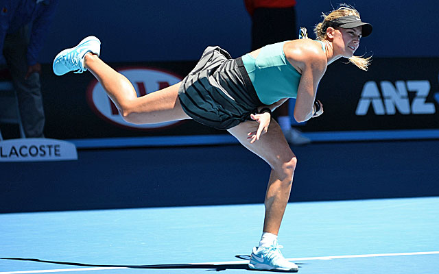 Canada's Eugenie Bouchard reaches the Aussie Open semifinals by defeating Ana Ivanovic. (Getty Images)