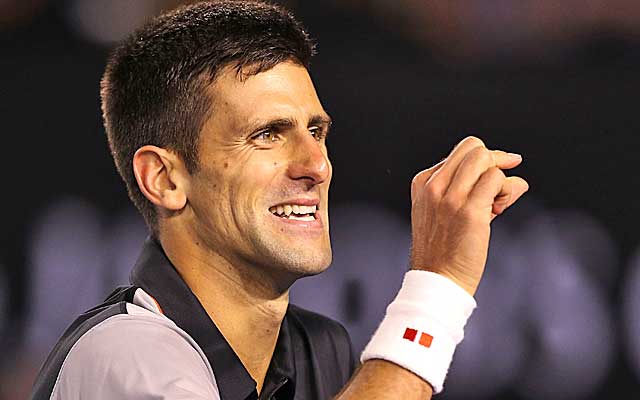 Novak Djokovic gestures after losing a close point to Stan Wawrinka. (Getty Images)