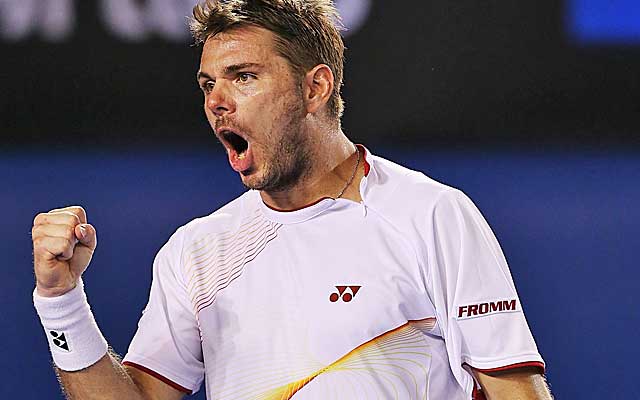 Stan Wawrinka celebrates his semfinal win over Tomas Berdych. (Getty Images)